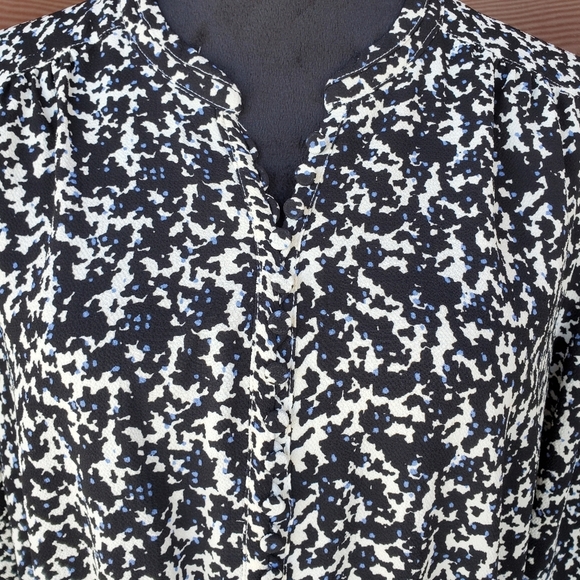 H&M Black White and Blue Animal Print Women's Midi Dress Size 14 NWOT - Picture 13 of 16